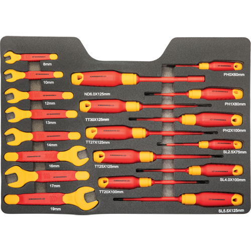 Jeu d'outils VDE isol&eacute;s, 1000 V, 39 M Equipex