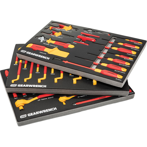 Jeu d'outils VDE isol&eacute;s, 1000 V, 72 M Equipex