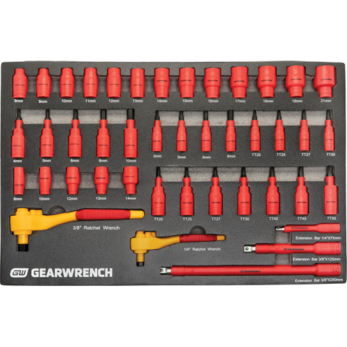 Jeu d'outils VDE isol&eacute;s, 1000 V, 72 M Equipex