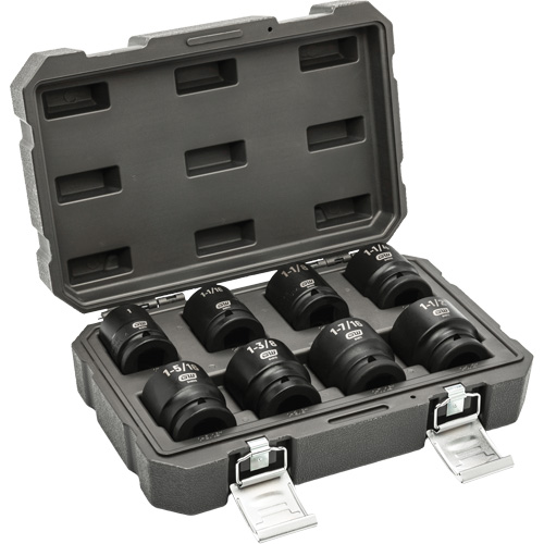 Jeu de douilles SAE &agrave; 6 pans, 8 Mcx, Chocs, Prise de 3/4" Equipex