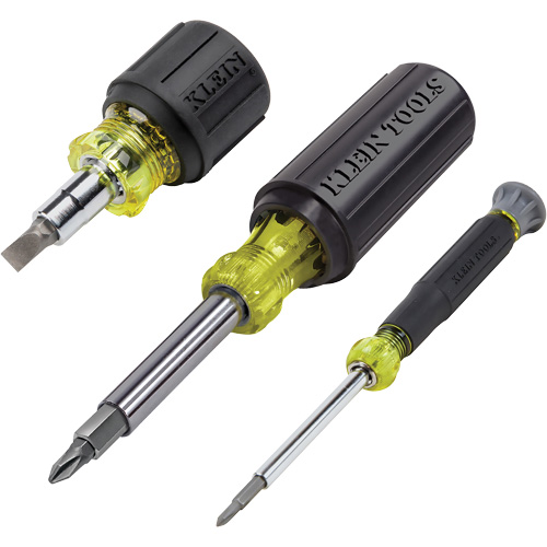 3-Piece Multi-Bit Screwdriver & Nut Driver Set, 12-63/100" L, Cushion Grip Handle Equipex