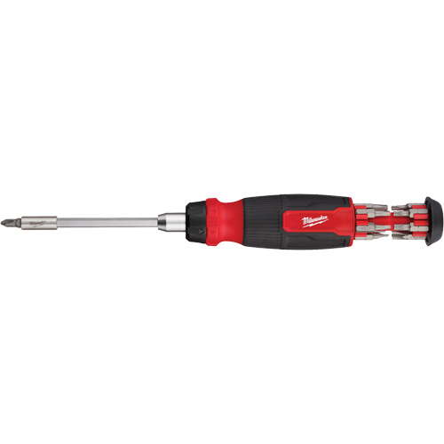 Tournevis &agrave; cliquet 14-en-1 &agrave; embouts multiples avec porte-embout de 1/4", 10-11/100" lo, Prise Coussin&eacute;e Equipex