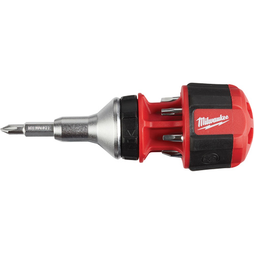 8-in-1 Compact Ratcheting 1/4" Drive Multi-Bit Driver, Cushion Grip Handle Equipex
