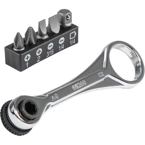 5-Piece Slim-Profile Mini Ratchet Set, 5/16"/1/4" Drive, Plain Handle Equipex
