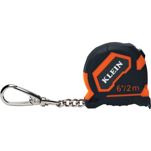 Keychain Tape Measure, 1/2" x 6'/2 m, 1/32''/0.79 mm Graduations Equipex