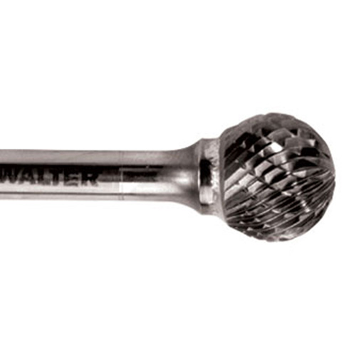 Double Cut Ball Nose Burr, SD-5, 1/2" Dia., 1/4" Shank, 7/16" Depth of Cut Equipex