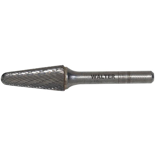 Hard Alloy Cone Carbide Burr, 1/2" Dia., 1/4" Shank, 1-1/8" Depth of Cut Equipex