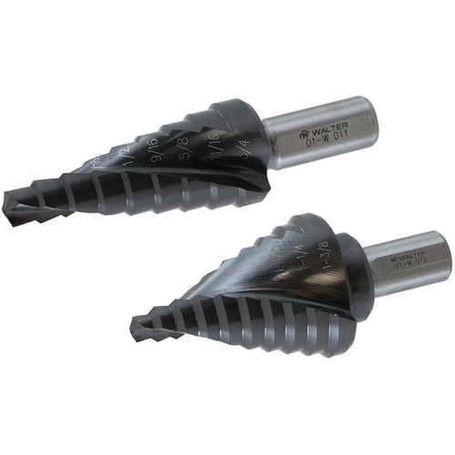 Multi-Step Drill Bit, 1/4" - 1-3/8" , 1/8" Increments, High Speed Steel Equipex
