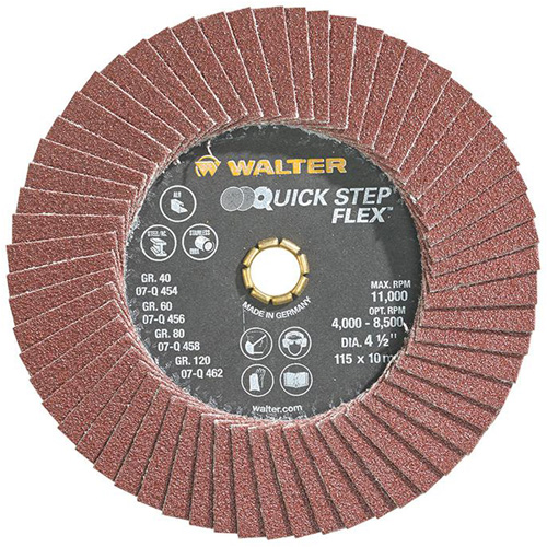 Disque &agrave; lamelles QUICK-STEP FLEX, 4-1/2" x Type 29, Grain 80, Oxyde d'aluminium Equipex