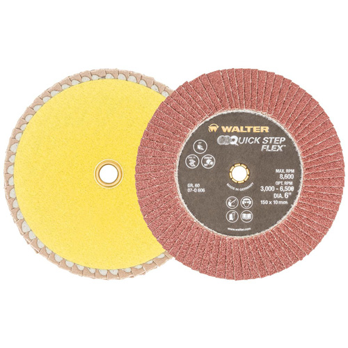 Disque &agrave; lamelles QUICK-STEP FLEX, 6" x Type 29, Grain 60, Oxyde d'aluminium Equipex