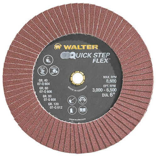 Disque &agrave; lamelles QUICK-STEP FLEX, 6" x Type 29, Grain 80, Oxyde d'aluminium Equipex