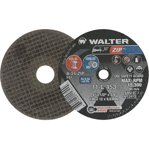 Meule &agrave; tronçonner Zip, 4" x 1/2", Arbre de 3/8", Type 1 Equipex