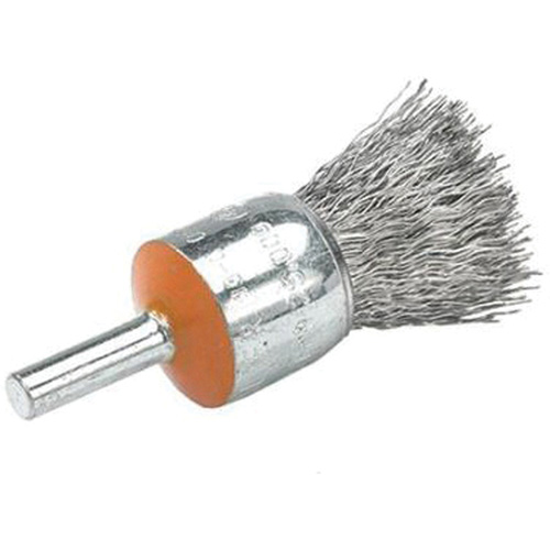 Brosses mont&eacute;es &agrave; fils cr&ecirc;p&eacute;s, 1/2", Fils 0,01", Tige 1/4" Equipex