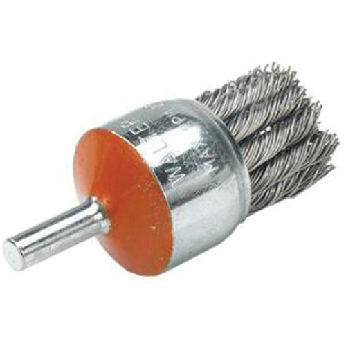 Mounted Knot-Twisted Wire Brush, 1-1/8" Dia., 0.02" Wire Dia., 1/4" Shank Equipex