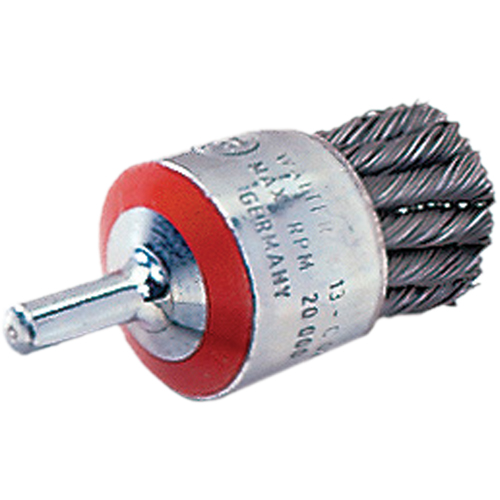 Mounted Knot-Twisted Wire Brush, 1-1/8" Dia., 0.02" Wire Dia., 1/4" Shank Equipex
