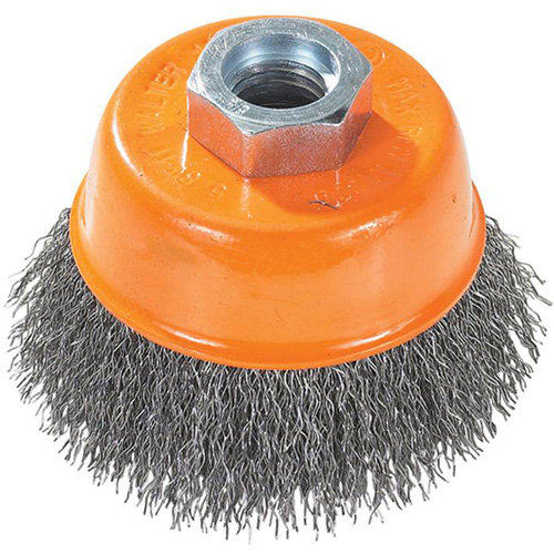 Brosse coupe avec soies m&eacute;talliques ondul&eacute;es et anneau Equipex