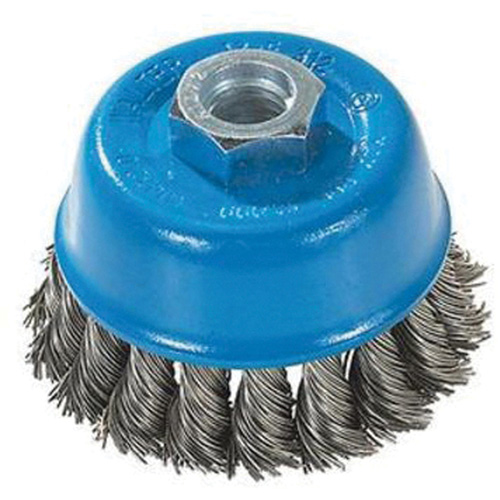 Knot-Twisted Wire Cup Brush, 3" Dia. x M10x1.25 Arbor Equipex