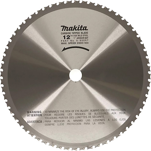 Lame de tronçonneuse pour scies &agrave; tronçonner portatives, 12", 60 dents, Pour M&eacute;tal Equipex