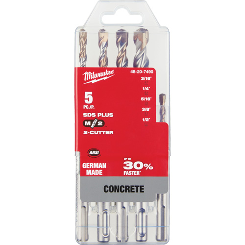 Jeu de forets pour marteau perforateur M/2 SDS-Plus, 5 morceaux, Carbure Equipex