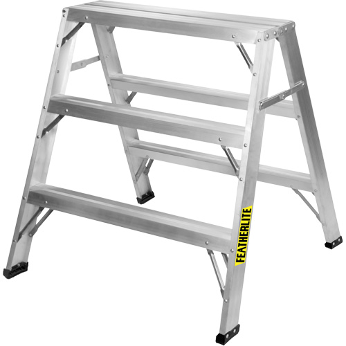 Industrial-Duty Sawhorse, 3' H x 33.3125" W x 31.50" D, 300 lbs. Capacity, Aluminum Equipex