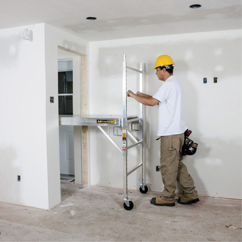 Mobile Work Scaffolding - Maxi Square Scaffolding, Aluminum Frame, 74" D x 75" H Equipex