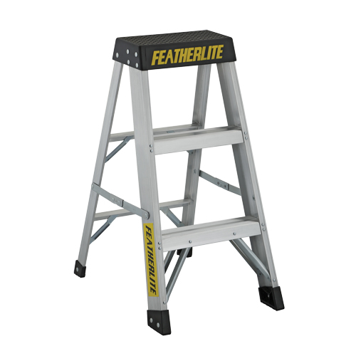Industrial Extra Heavy-Duty Step Stool/Ladders, 3', Aluminum, 300 lbs. Capacity, Type 1A Equipex