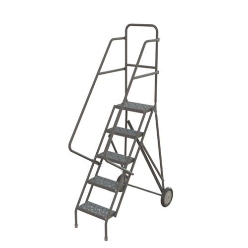 &eacute;chelles roulantes en acier, 5 marches, Largeur de la marche 16", Hauteur de la plateforme 50", Acier Equipex