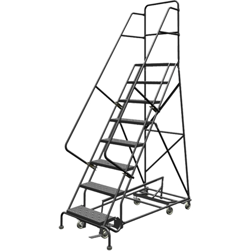 &eacute;chelles roulantes multidirectionnelles, 8 marches, Largeur de la marche 24", Hauteur de la plateforme 80", Acier Equipex