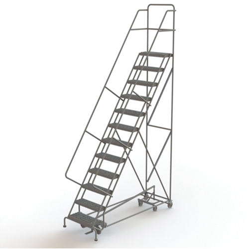 &eacute;chelles roulantes multidirectionnelles, 12 marches, Largeur de la marche 24", Hauteur de la plateforme 120", Acier Equipex