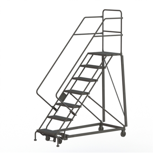 Heavy Duty Safety Slope Ladder, 7 Steps, Serrated, 50° Incline, 70" High Equipex
