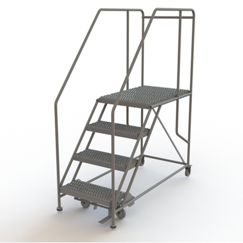Plateforme de travail mobile, Acier, 4 Marches, 40" ha, 35" p, 24" Marche, Stri&eacute; Equipex