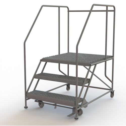 Plateforme de travail mobile, Acier, 3 Marches, 30" ha, 36" p, 36" Marche, Stri&eacute; Equipex
