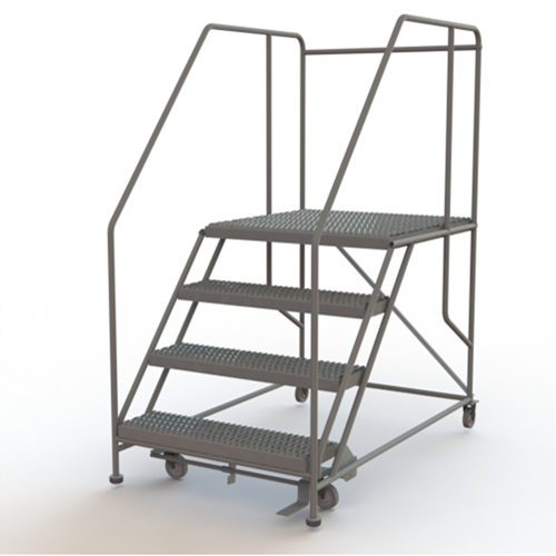Mobile Work Platform, Steel, 4 Steps, 40" H, 36" D, 36" Step, Serrated Equipex