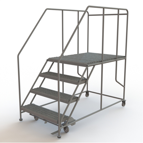 Plateforme de travail mobile, Acier, 4 Marches, 40" ha, 48" p, 36" Marche, Stri&eacute; Equipex