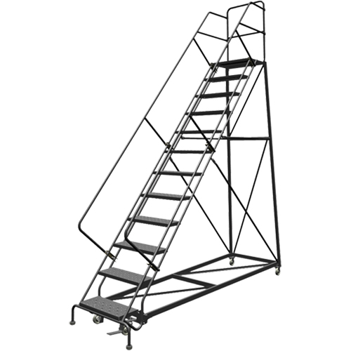 &eacute;chelles en angle de s&eacute;curit&eacute;, 12 marches, Perfor&eacute;, Inclinaison 50°, Hauteur 120" Equipex