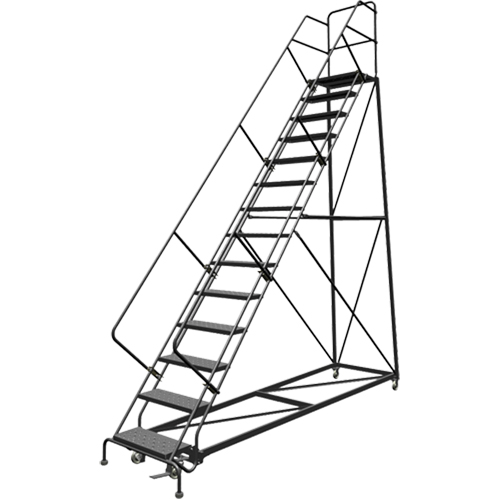 &eacute;chelles en angle de s&eacute;curit&eacute;, 14 marches, Perfor&eacute;, Inclinaison 50°, Hauteur 140" Equipex