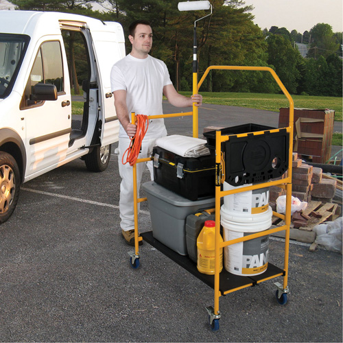 nsemble d'&eacute;chafaudage &agrave; montant de s&eacute;curit&eacute; & tablette pour outils de 4' Jobsite Series, Cadre Acier, 49-1/2" p x 57-3/4" h Equipex