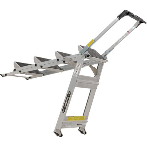 Tilt & Roll Step Stool Ladder, 4 Steps, 44.25" x 22.13" x 59" High Equipex