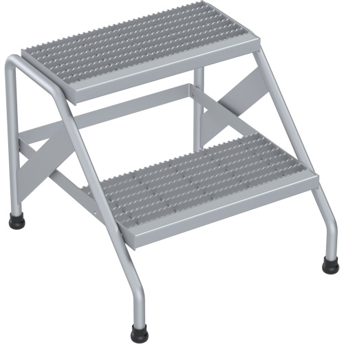 Aluminum Step Stand, 2 Step(s), 22-13/16" W x 24-9/16" L x 20" H, 500 lbs. Capacity Equipex