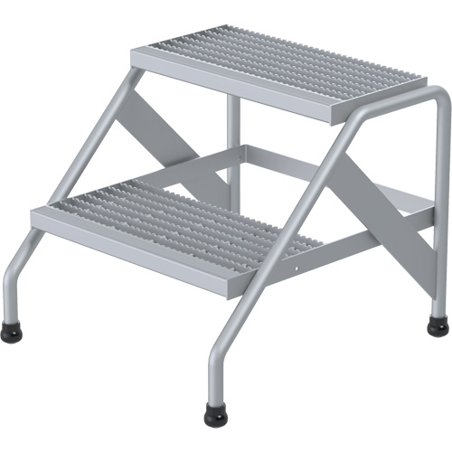 Aluminum Step Stand, 2 Step(s), 22-13/16" W x 24-9/16" L x 20" H, 500 lbs. Capacity Equipex
