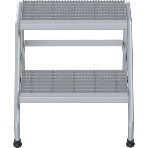 Aluminum Step Stand, 2 Step(s), 22-13/16" W x 24-9/16" L x 20" H, 500 lbs. Capacity Equipex