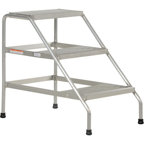 Aluminum Step Stand, 3 Step(s), 22-13/16" W x 34-9/16" L x 30" H, 500 lbs. Capacity Equipex