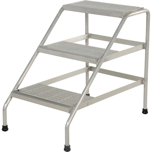 Aluminum Step Stand, 3 Step(s), 22-13/16" W x 34-9/16" L x 30" H, 500 lbs. Capacity Equipex