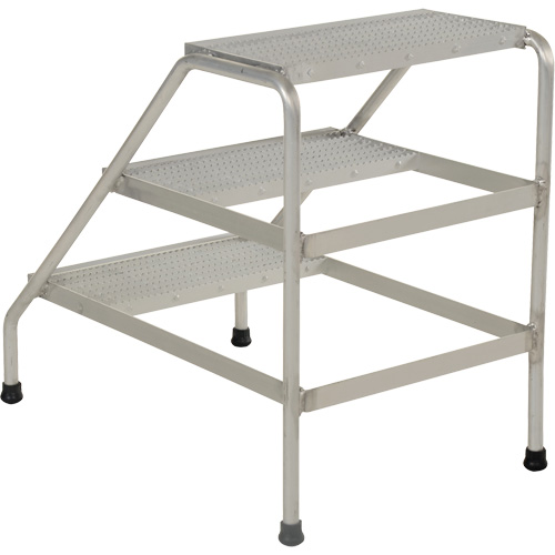Aluminum Step Stand, 3 Step(s), 22-13/16" W x 34-9/16" L x 30" H, 500 lbs. Capacity Equipex