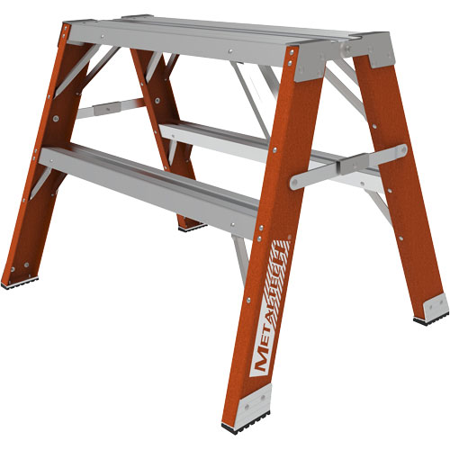 Buildman Step-up Workbench, 2' H x 33.5" W x 25.75" D, 300 lbs. Capacity, Fibreglass Equipex
