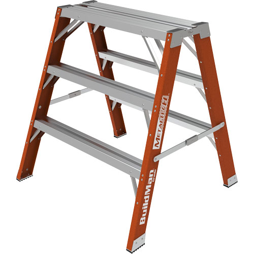 Buildman Step-up Workbench, 3' H x 34.75" W x 33.25" D, 300 lbs. Capacity, Fibreglass Equipex