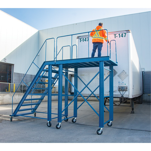 &eacute;chelle &agrave; neige, Acier, 10 Marches, 99" ha, 85-1/2" p, 48" Marche, Stri&eacute; Equipex