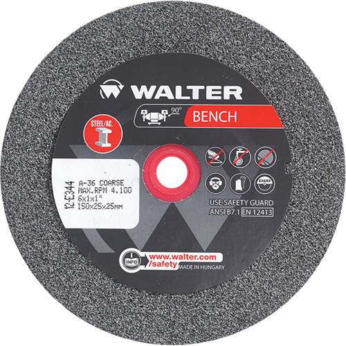 Bench Grinding Wheels, 6" x 1", 1" Arbor, 1 Equipex