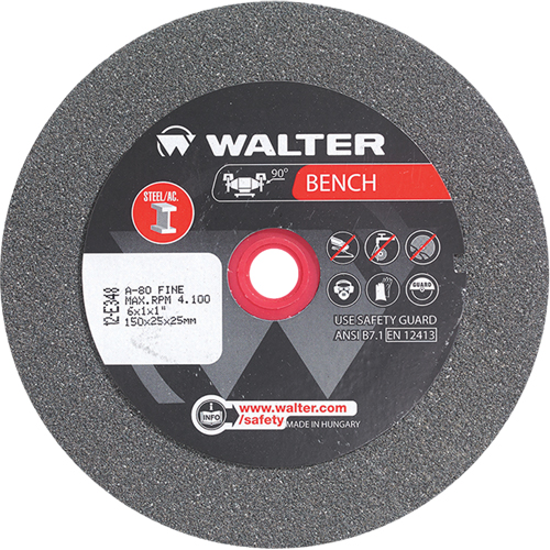 Bench Grinding Wheels, 6" x 1", 1" Arbor, 1 Equipex