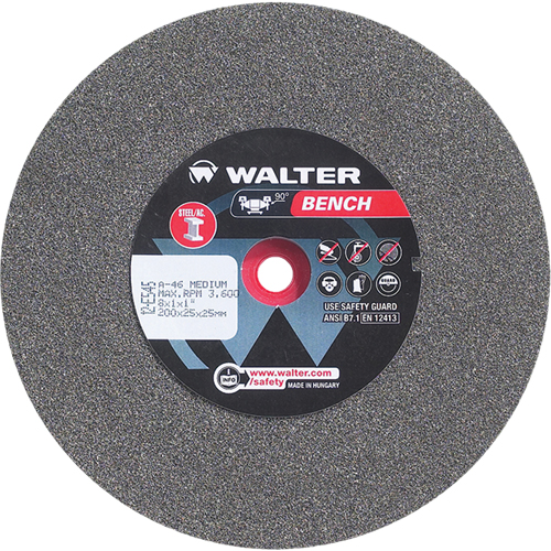 Bench Grinding Wheels, 8" x 1", 1" Arbor, 1 Equipex